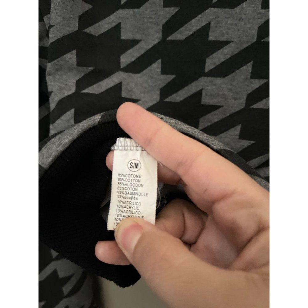 Extelle Houndstooth Zip Up Jacket Size S / M Bling Skull, Cotton Black Gray Rock - Picture 5 of 8